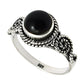 Gift For Women Statement Vintage Ring 925 Silver Natural Black Onyx D50