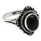 Natural Black Onyx Gemstone 925 Sterling Silver Solitaire Ring For Women S27