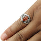 Natural Carnelian Gemstone Solitaire Bohemian Ring 925 Sterling Silver F9