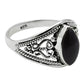 Natural Black Onyx Gemstone 925 Sterling Silver Statement Ring For Girls Y27
