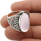 Rose Quartz Gemstone 925 Silver Daughter Cocktail Ethnic Heart Chakra Bezel Ring