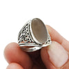 Gift For Woman Natural Smoky Quartz Cocktail Boho Ring 925 Silver Q1