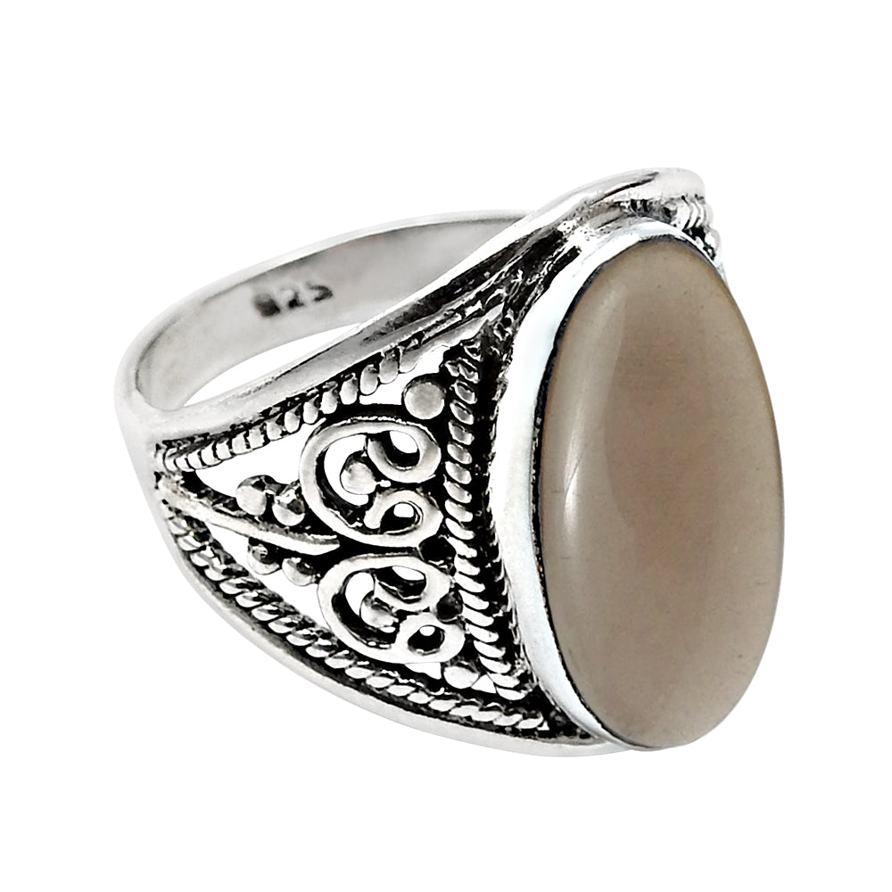 Gift For Woman Natural Smoky Quartz Cocktail Boho Ring 925 Silver Q1