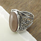 Gift For Woman Natural Smoky Quartz Cocktail Boho Ring 925 Silver Q1