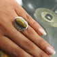 Sterling Silver Oval Tiger Eye Gemstone Solitaire Ethnic Tribal Ring
