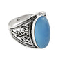 Gift For Woman 925 Silver Natural Chalcedony Cocktail Bohemian Ring W12