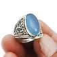Gift For Woman 925 Silver Natural Chalcedony Cocktail Bohemian Ring W12