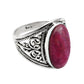 Oval Ruby Solid 925 Silver Bezel Statement Ring Women Jewelry