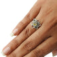 Gift For Woman 925 Silver Natural Citrine Statement Flower Ring S17