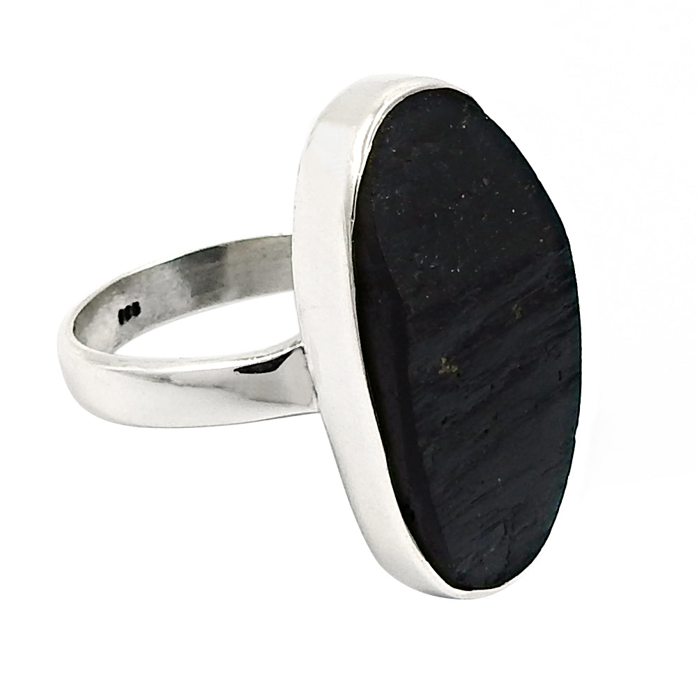 Black Tourmaline Gemstone Ring 925 Sterling Silver Stylish Jewelry