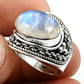 Fire Rainbow Moonstone Ring 925 Sterling Silver Birthday Gift For Her