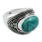 Gift For Woman 925 Silver Natural Turquoise Cocktail Ethnic Ring W1