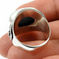 925 Sterling Silver Natural Blue Larimar Gemstone Statement Bohemian Ring
