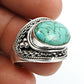 Gift For Woman 925 Silver Natural Turquoise Cocktail Ethnic Ring W1