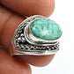 Gift For Woman 925 Silver Natural Turquoise Cocktail Ethnic Ring W1