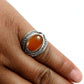 Natural Carnelian 925 Solid Silver Wife Solitaire Boho Sacral Chakra Ring