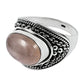 Natural Rose Quartz 925 Silver Anniversary Statement Wedding Tribal Ring