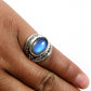 Natural Labradorite Cocktail Bohemian Ring 925 Silver For Women Z7