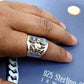 Gift For Woman 925 Silver Natural Labradorite Statement Vintage Ring G2