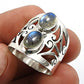 Gift For Woman 925 Silver Natural Labradorite Statement Vintage Ring G2