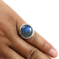 Gift For Woman Natural Labradorite Solitaire Ethnic Ring 925 Silver C8