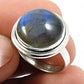 Gift For Woman Natural Labradorite Solitaire Ethnic Ring 925 Silver C8
