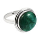 925 Sterling Silver Emerald Stone Bezel Cocktail Ring Birthday Gift