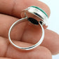 925 Sterling Silver Emerald Stone Bezel Cocktail Ring Birthday Gift