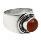 Natural Carnelian Gemstone Statement Boho Ring 925 Silver For Girls S28
