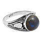 Gift For Woman Natural Labradorite Cocktail Tribal Ring 925 Silver J8