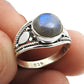 Gift For Woman Natural Labradorite Cocktail Tribal Ring 925 Silver J8