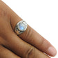Natural Rainbow Moonstone Solitaire Ethnic Ring 925 Silver L8