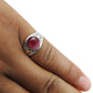 Natural Garnet Gemstone Statement Boho Red Ring 925 Sterling Silver O8