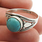 Turquoise Gemstone Sterling Silver Friendship Day Cocktail Tribal Ring