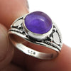 Natural Amethyst Gemstone 925 Silver Solitaire Ethnic Ring For Girls Q4