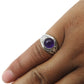 Natural Amethyst Gemstone 925 Silver Solitaire Ethnic Ring For Girls Q4