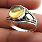 Gift For Woman Solitaire Ethnic Ring 925 Silver Natural Citrine B13