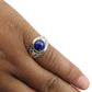Natural Lapis Lazuli Solitaire Vintage Ring 925 Silver Gift For Girls N18
