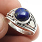 Natural Lapis Lazuli Solitaire Vintage Ring 925 Silver Gift For Girls N18