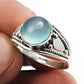 Natural Chalcedony 925 Silver Cocktail Vintage Ring For Women R18