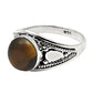 Natural Tiger Eye Statement Vintage Ring 925 Silver For Girls V8