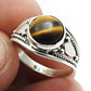 Natural Tiger Eye Statement Vintage Ring 925 Silver For Girls V8