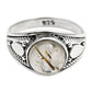 Solid 925 Silver Natural Golden Rutile Gemstone Ethnic Ring D4