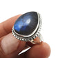 Natural Labradorite Cocktail Tribal Ring 925 Silver For Girls D13