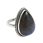 Natural Labradorite Cocktail Tribal Ring 925 Silver For Girls D13