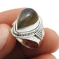 Sterling Silver Pear Labradorite Gemstone Ethnic Solitaire Birthday Ring