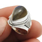 Sterling Silver Pear Labradorite Gemstone Ethnic Solitaire Birthday Ring
