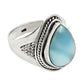 Natural Larimar Gemstone Statement Ethnic Ring 925 Sterling Silver D9