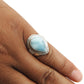Natural Larimar Gemstone Statement Ethnic Ring 925 Sterling Silver D9