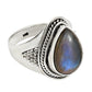 Sterling Silver Pear Labradorite Gemstone Ethnic Solitaire Birthday Ring